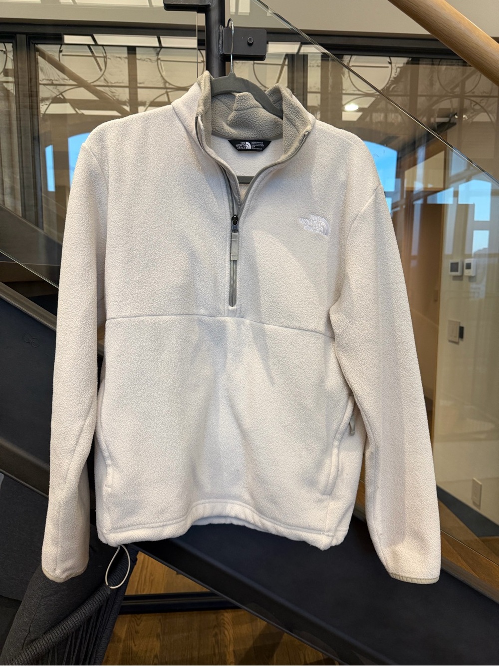 The North Face Half-Zip Fleece Pullover in Off-White